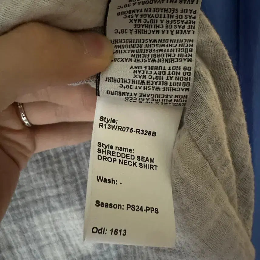 [BUNJANG] R13 Check Shirt / [S]R13 체크 셔츠(라이즈 원빈 셔츠)