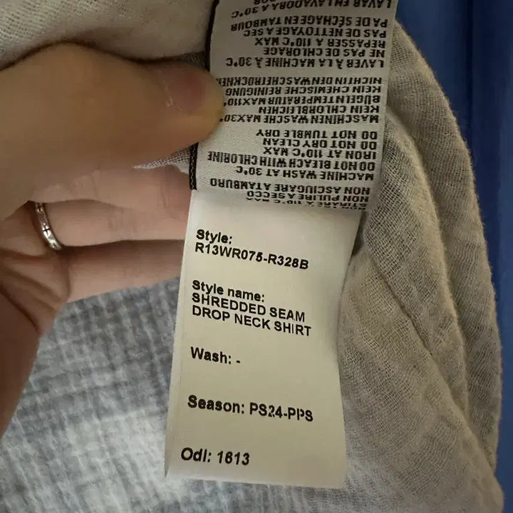 [BUNJANG] R13 Check Shirt / [S]R13 체크 셔츠(라이즈 원빈 셔츠)