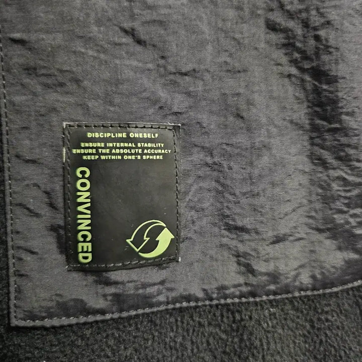 [BUNJANG] Conviced Black Fleece Full Zip Jacket / 컨빈스드 블랙 플리스 풀집업 자켓