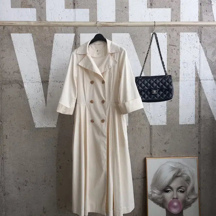 [BUNJANG] G Studio Double Collar Cream Dress / 지스튜디오 더블 카라 원피스