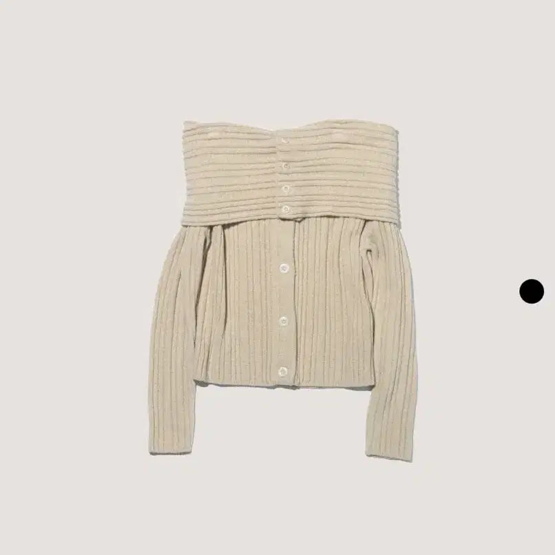 [BUNJANG] Verso Velour Off-shoulder Ivory Top / 베르소 벨로어 오프숄더 아이보리