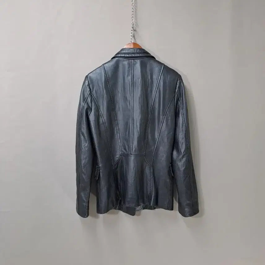 [BUNJANG] SI Black Soft Real Lambskin Leather Jacket / SI 블랙 부드러운 리얼 양가죽  자켓