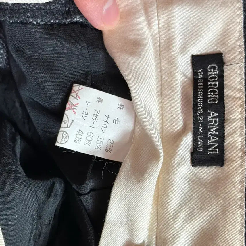 [BUNJANG] Giorgio Armani Black Label Wool Slacks / 80s 조르지오 아르마니 블랙라벨 와이드 울 슬랙스 30-31