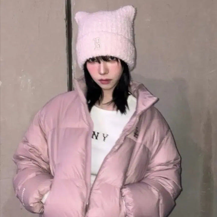 [BUNJANG] MLB Karina Pink Beanie / 급처!! 오늘만!! Mlb 미야옹 비니 핑크 카리나 착용