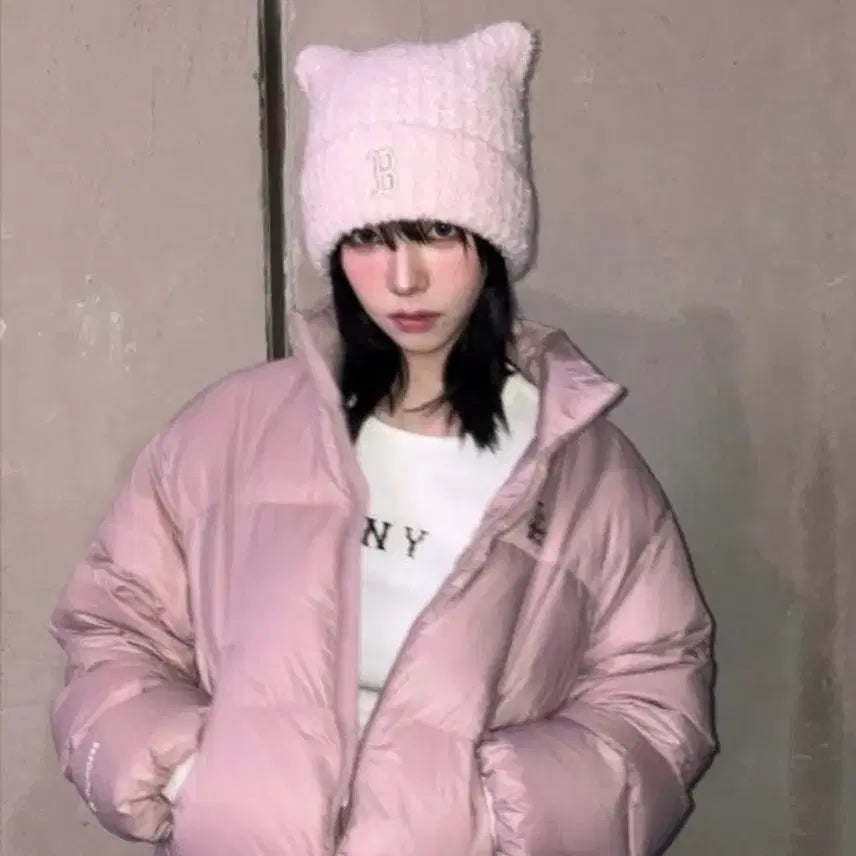 [BUNJANG] MLB Karina Pink Beanie / 급처!! 오늘만!! Mlb 미야옹 비니 핑크 카리나 착용