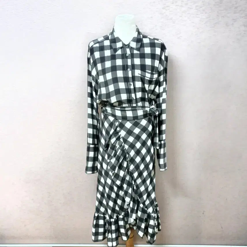 [BUNJANG] B2-25/패턴 앞트임 실크 원피스 여성 / B2-25/패턴 앞트임 실크 원피스 여성