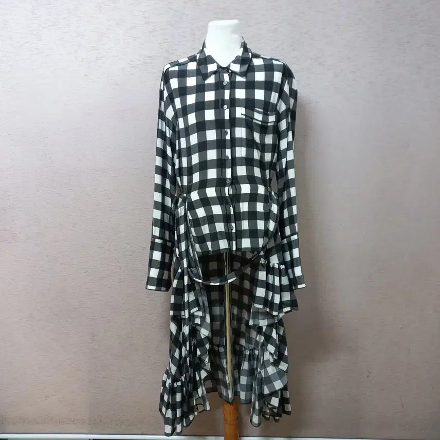 [BUNJANG] B2-25/패턴 앞트임 실크 원피스 여성 / B2-25/패턴 앞트임 실크 원피스 여성