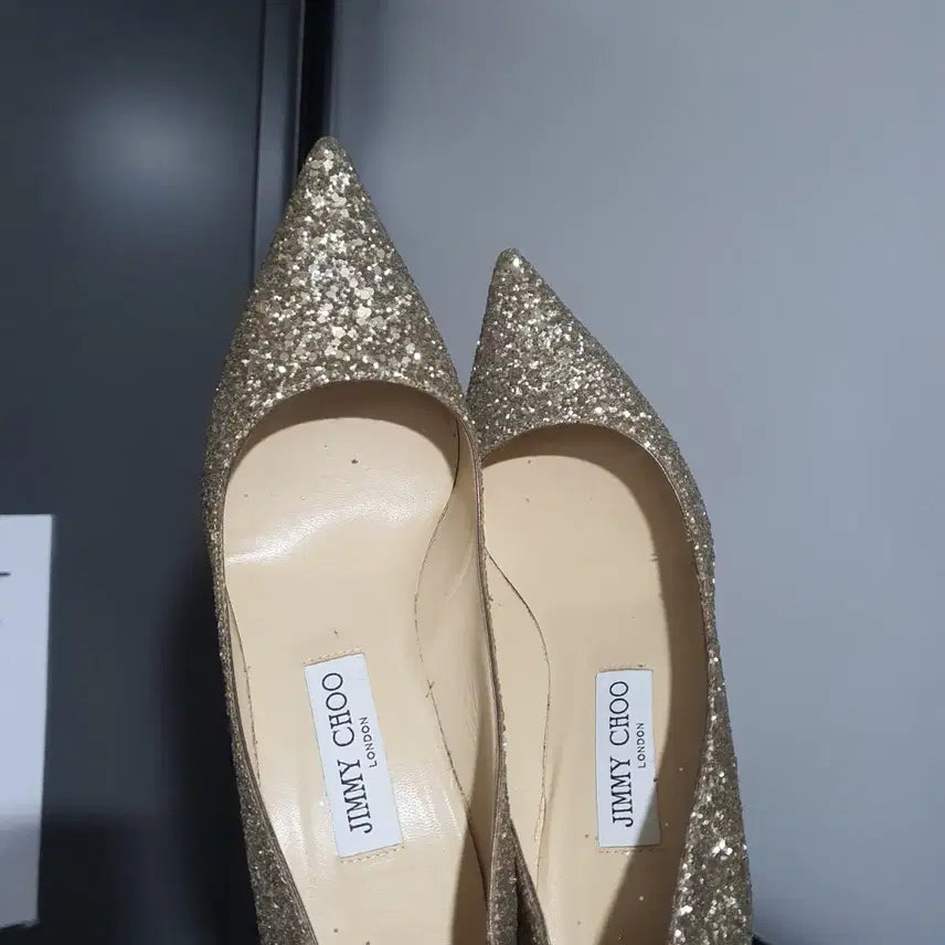 [BUNJANG] Jimmy Choo Agnes Gold Glitter Heels / 지미추 글리터힐 아그네스 샴페인 골드 37.5