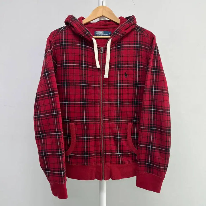 [BUNJANG] Ralph Lauren Tartan Check Hoodie Zip-up / [L] 폴로 랄프로렌 타탄체크 후드 집업