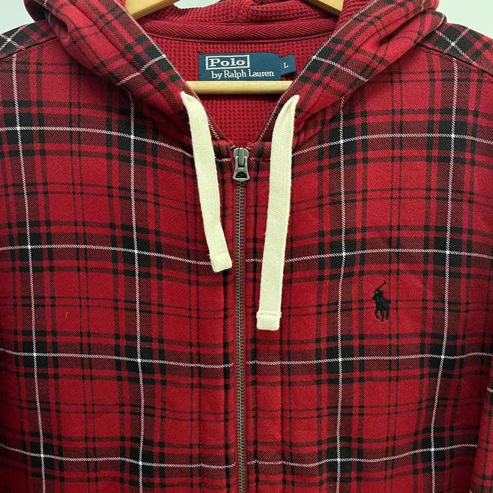 [BUNJANG] Ralph Lauren Tartan Check Hoodie Zip-up / [L] 폴로 랄프로렌 타탄체크 후드 집업