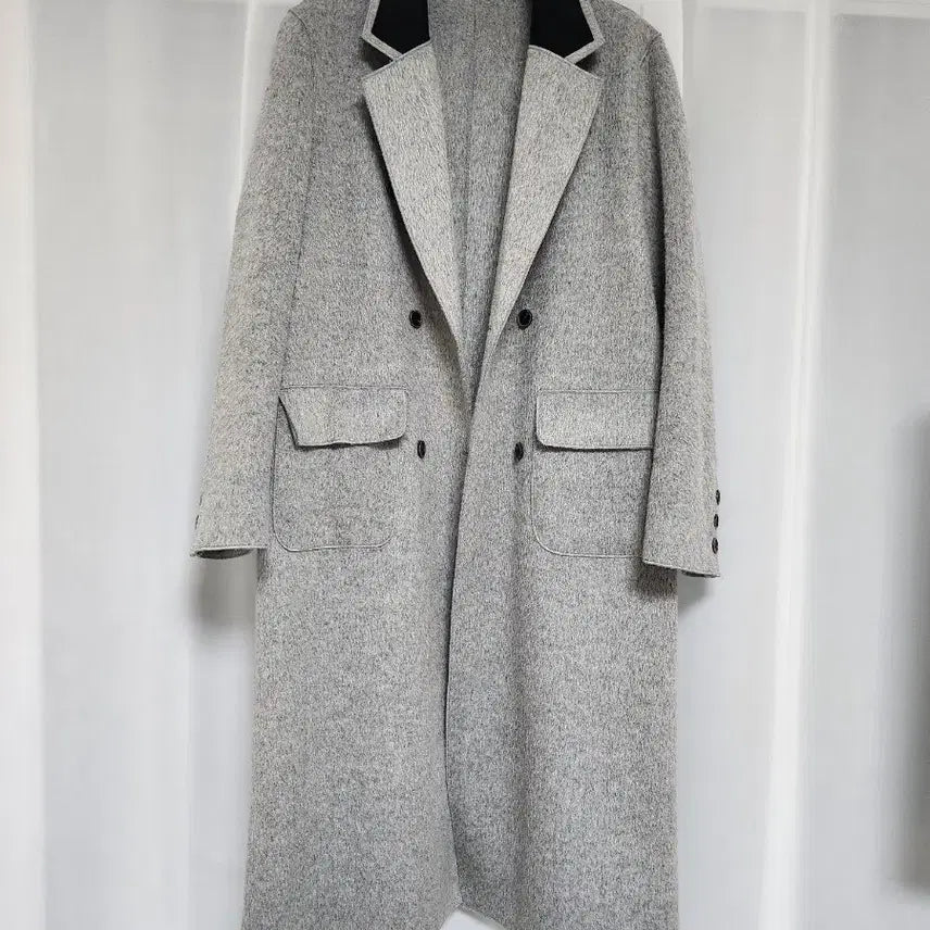 [BUNJANG] ALPAKA Long Double Coat / 울 알파카 롱 더블 코트