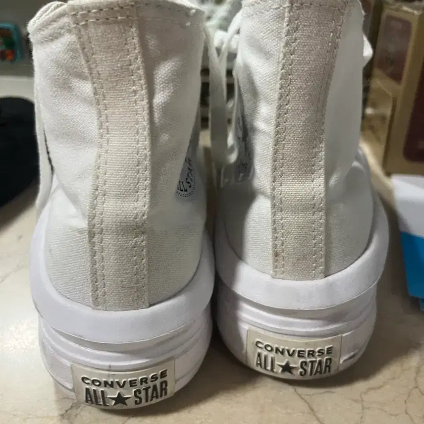 [BUNJANG] Converse All Star White High Sneakers / 컨버스 올스타 화이트 하이 스니커즈