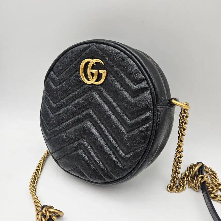 [BUNJANG] Gucci Marmont Round Mini Crossbody Bag / 구찌 마몽 라운드 미니 크로스백 (550154)