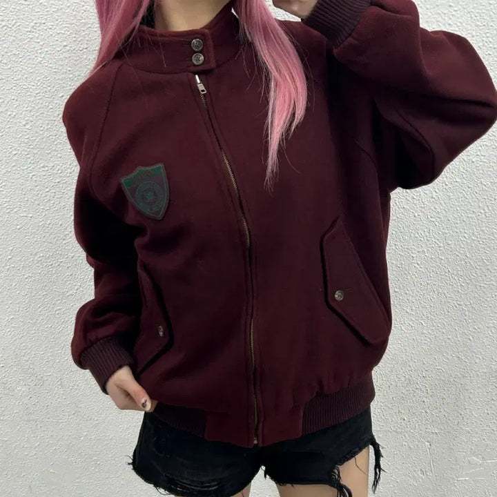 [BUNJANG] Polo Ralph Lauren British School Wool Jacket M / 폴로 랄프로렌 버건디 브리티쉬 스쿨 모직 자켓 M