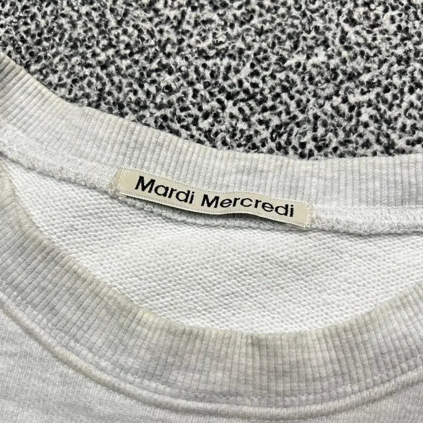 [BUNJANG] Mardi Mercredi Floss Logo Grey Sweatshirt / 마르디(Mardi Mercredi)플로스 로고 그레이 맨투맨