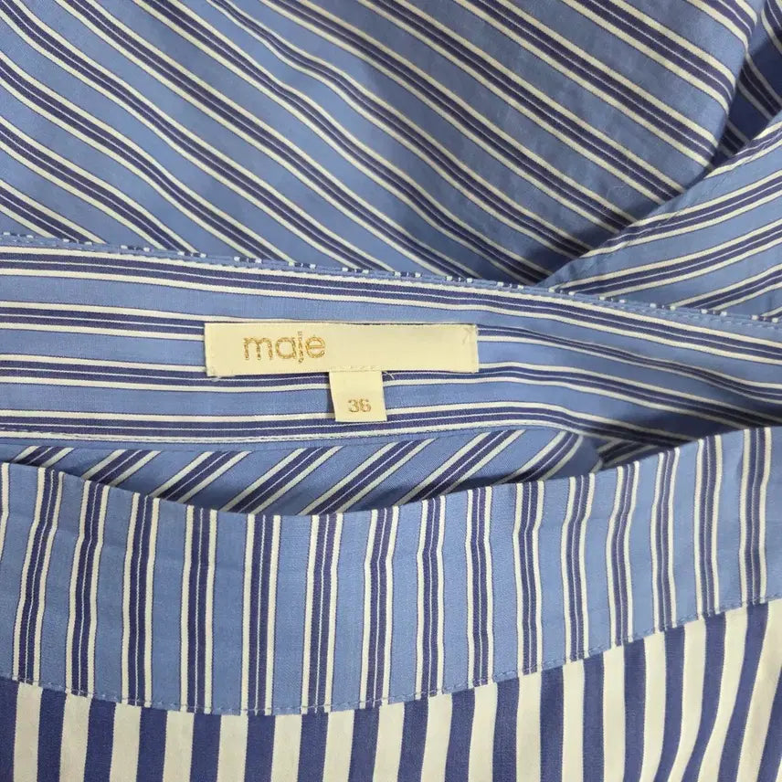 [BUNJANG] Maje Stripe Asymmetrical Skirt / 마쥬Maje 스트라이프 언발란스 스커트