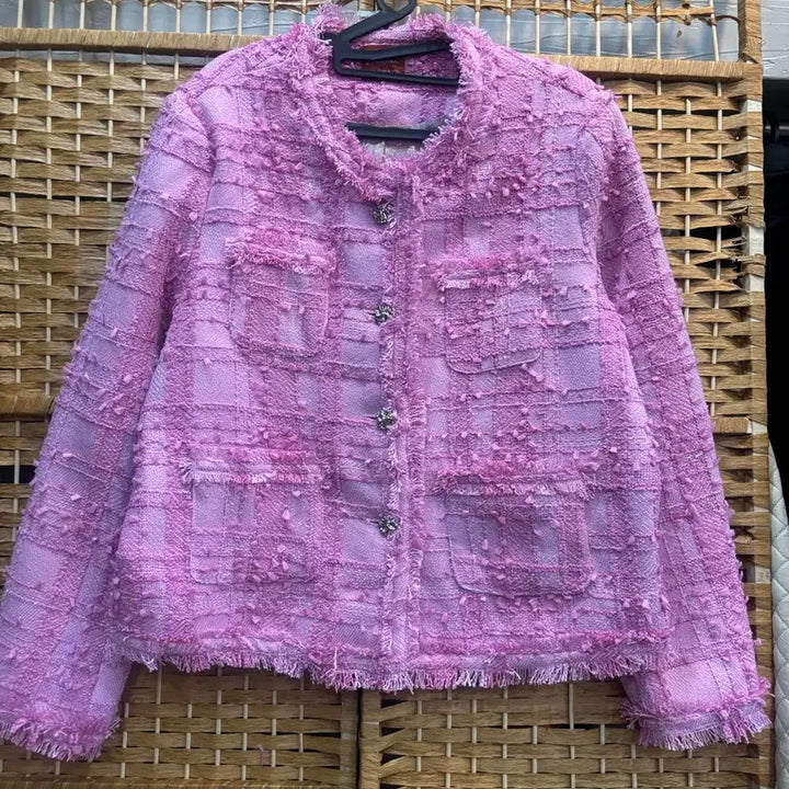 [BUNJANG] Pink Tweed Jacket / 핑크 트위드 자켓
