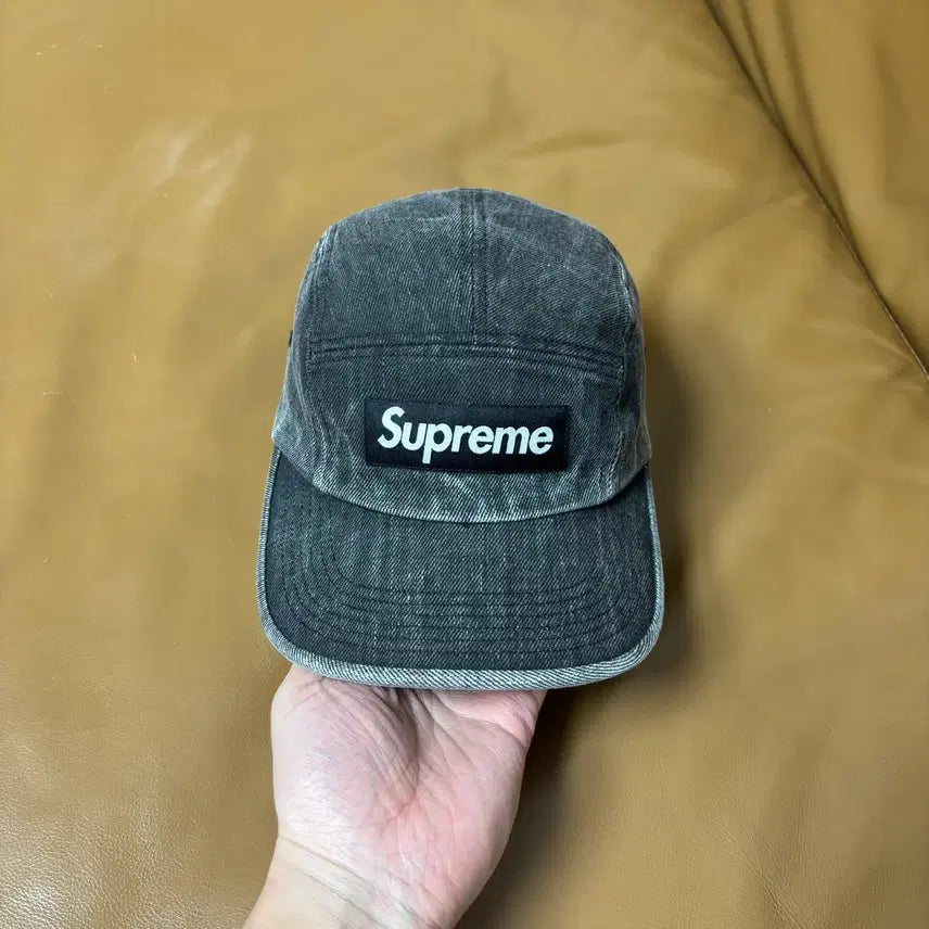 [BUNJANG] Supreme Camp Cap Denim Black / 슈프림 캠프캡 모자 박스로고 데님 블랙