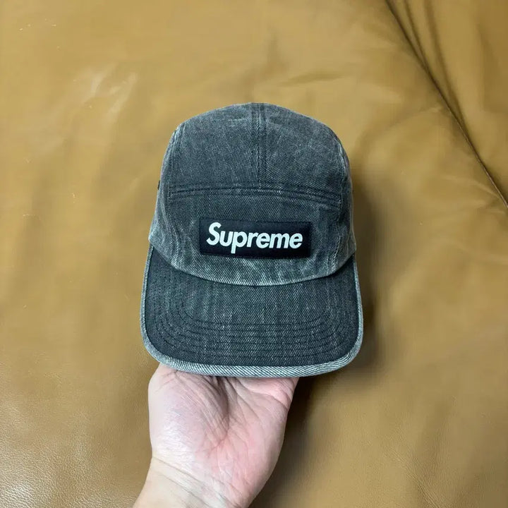 [BUNJANG] Supreme Camp Cap Denim Black / 슈프림 캠프캡 모자 박스로고 데님 블랙
