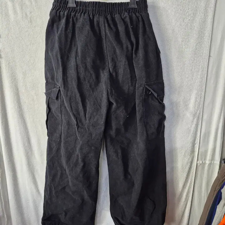 [BUNJANG] Vintage Men's Black Cargo Jogger Pants / {만원빈티지} 슬로건 남성 블랙 카고 조거 팬츠