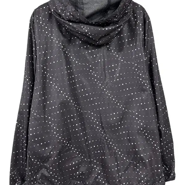 [BUNJANG] XS Dot Pattern Hooded Windbreaker Jacket Gray / [XS] JPN 도트패턴 후드 바람막이자켓 그레이
