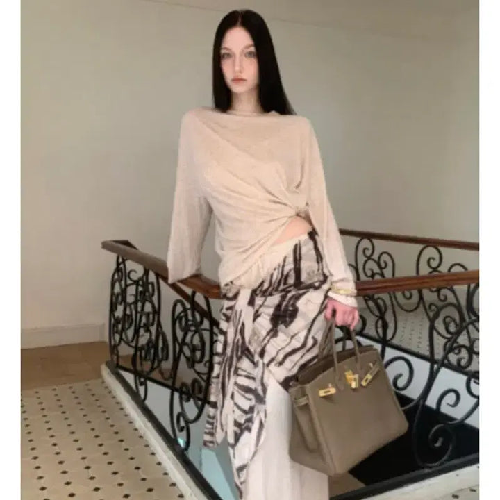 [BUNJANG] 0122stepll Scarf Skirt / 0122stepll 스커트 밴딩 스카프 바디콘 롱스커트