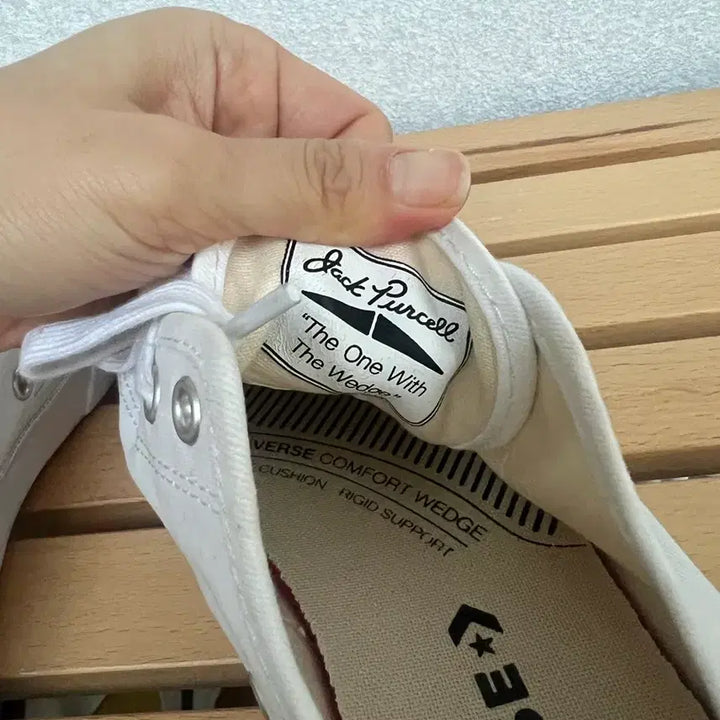 [BUNJANG] Converse Jack Purcell White Sneakers (240mm) / 컨버스 잭퍼셀 화이트 스니커즈 (240mm)