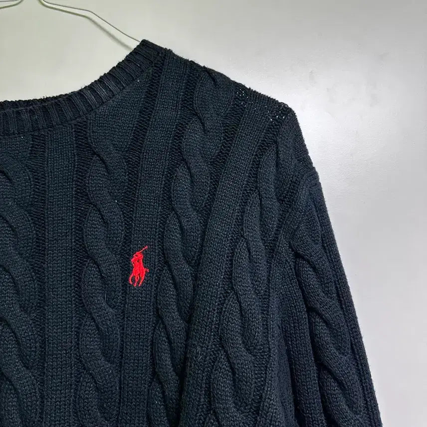 [BUNJANG] Ralph Lauren Cable Knit Navy Sweater / 폴로 랄프로렌 케이블 니트 네이비