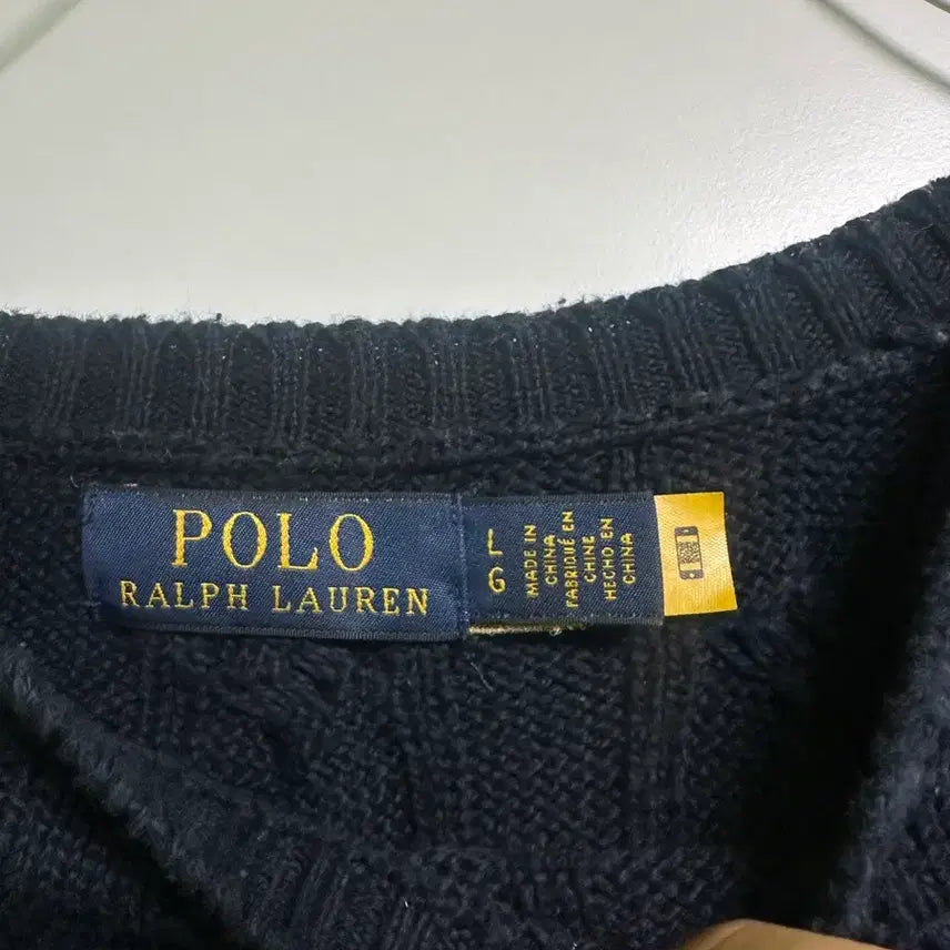 [BUNJANG] Ralph Lauren Cable Knit Navy Sweater / 폴로 랄프로렌 케이블 니트 네이비
