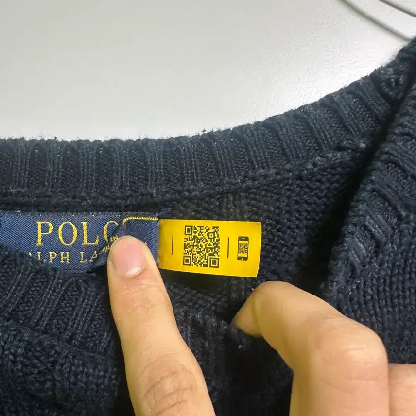 [BUNJANG] Ralph Lauren Cable Knit Navy Sweater / 폴로 랄프로렌 케이블 니트 네이비