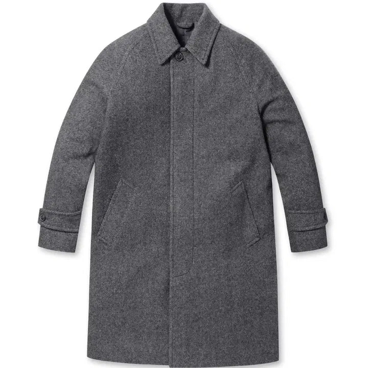 [BUNJANG] Series Charcoal Balmacaan Coat (105 Size) / 시리즈 패턴 발마칸코트 차콜 105 사이즈 새제품