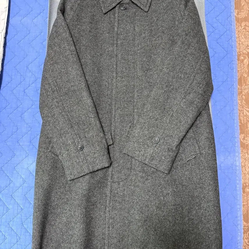 [BUNJANG] Series Charcoal Balmacaan Coat (105 Size) / 시리즈 패턴 발마칸코트 차콜 105 사이즈 새제품
