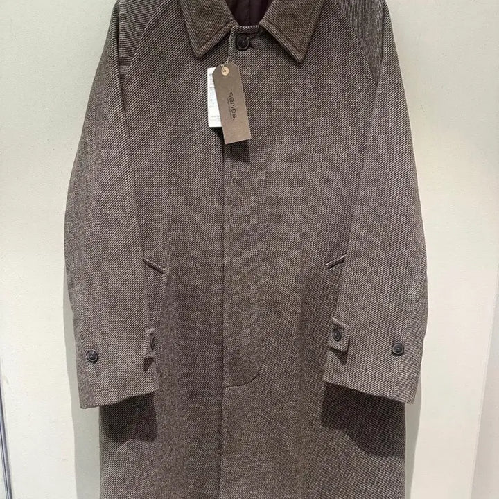 [BUNJANG] Series Brown Herringbone Pattern Mac Coat (Size 105) - New / 시리즈 패턴 발마칸 코트 브라운 105 사이즈 새제품