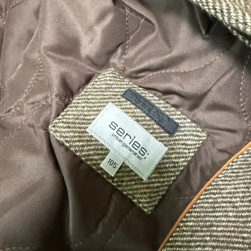 [BUNJANG] Series Brown Herringbone Pattern Mac Coat (Size 105) - New / 시리즈 패턴 발마칸 코트 브라운 105 사이즈 새제품