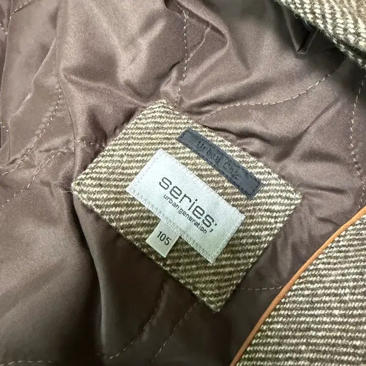 [BUNJANG] Series Brown Herringbone Pattern Mac Coat (Size 105) - New / 시리즈 패턴 발마칸 코트 브라운 105 사이즈 새제품