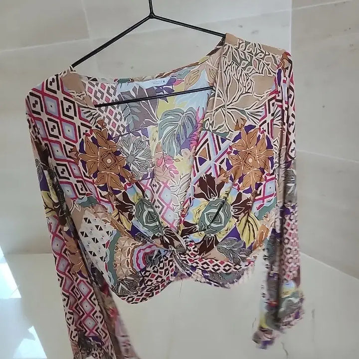[BUNJANG] Zara Patterned Top Shirt / 자라 zara 예쁜 패턴 탑 셔츠