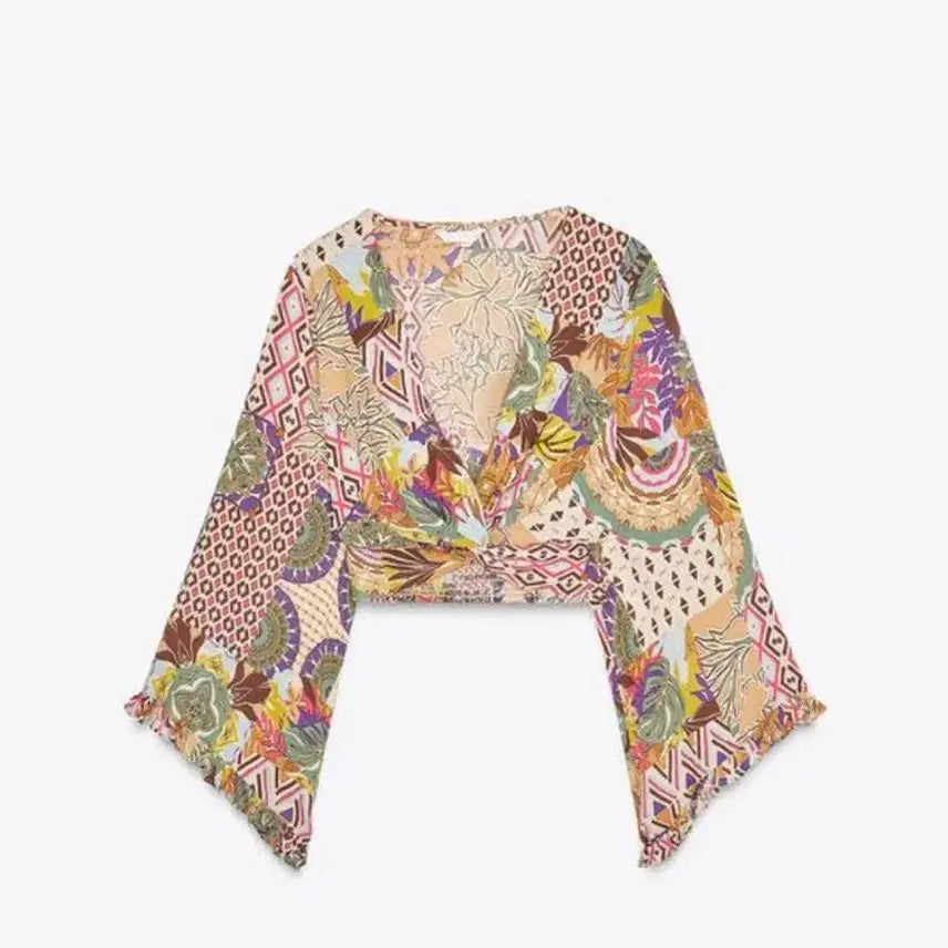 [BUNJANG] Zara Patterned Top Shirt / 자라 zara 예쁜 패턴 탑 셔츠
