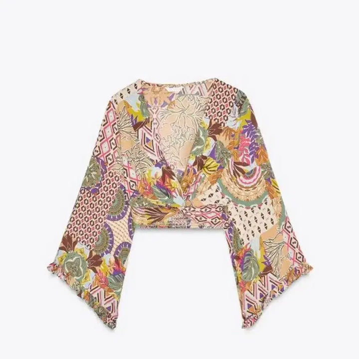 [BUNJANG] Zara Patterned Top Shirt / 자라 zara 예쁜 패턴 탑 셔츠