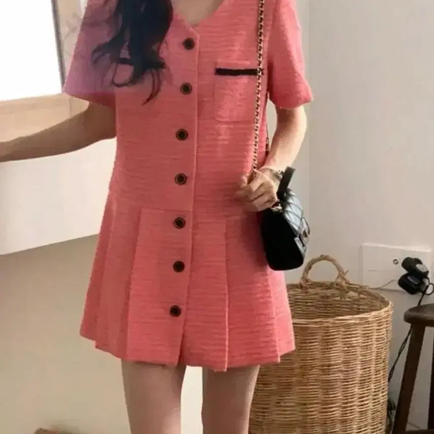 [BUNJANG] Merry One Tweed Dress / 메리원 트위드반팔원피스