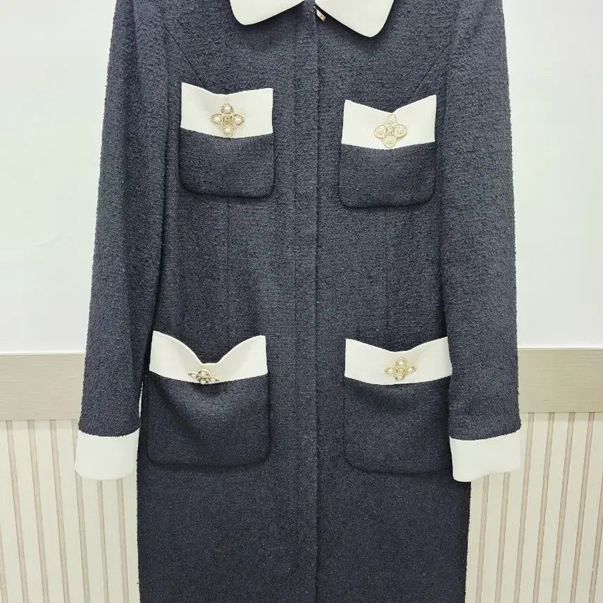 [BUNJANG] Mojo.S.Phine Tweed Pearl Dress / 모조에스핀 진주장식 지퍼형 트위드 원피스