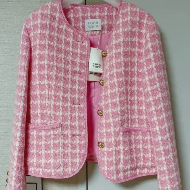 [BUNJANG] Boca Baca Pink Tweed Jacket - Unused - Yuna &amp; Kim So Eun Style / 보카바카 핑크 트위드 자켓 미착용 새상품 / 유나,김소은 착용