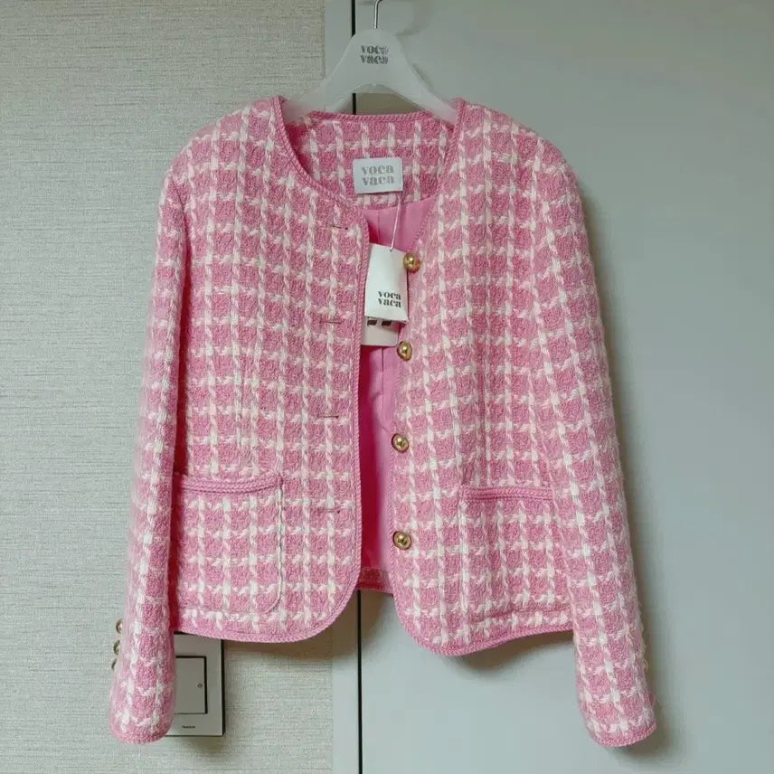 [BUNJANG] Boca Baca Pink Tweed Jacket - Unused - Yuna &amp; Kim So Eun Style / 보카바카 핑크 트위드 자켓 미착용 새상품 / 유나,김소은 착용