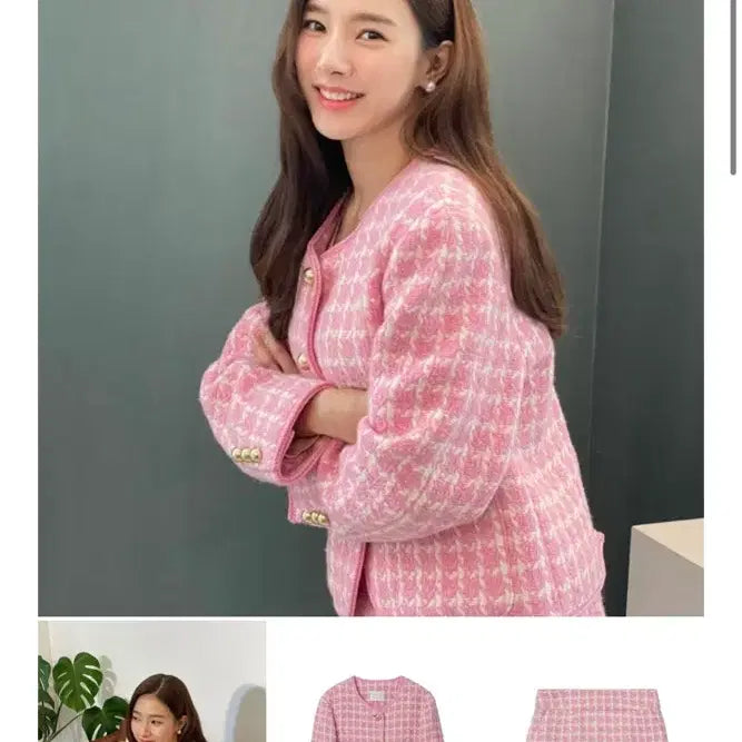 [BUNJANG] Boca Baca Pink Tweed Jacket - Unused - Yuna & Kim So Eun Style / 보카바카 핑크 트위드 자켓 미착용 새상품 / 유나,김소은 착용