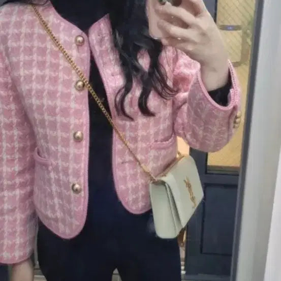 [BUNJANG] Boca Baca Pink Tweed Jacket - Unused - Yuna &amp; Kim So Eun Style / 보카바카 핑크 트위드 자켓 미착용 새상품 / 유나,김소은 착용