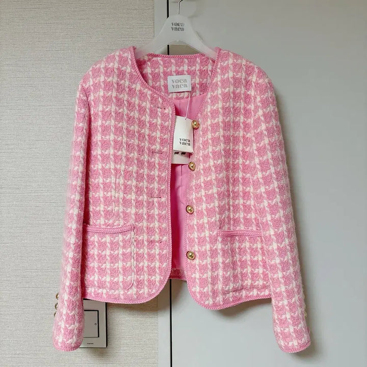 [BUNJANG] Boca Baca Pink Tweed Jacket - Unused - Yuna & Kim So Eun Style / 보카바카 핑크 트위드 자켓 미착용 새상품 / 유나,김소은 착용