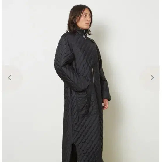 [BUNJANG] Ganni Quilted Long Coat Black Size 34 / Ganni 가니 퀼팅 롱 코트 블랙 사이즈34