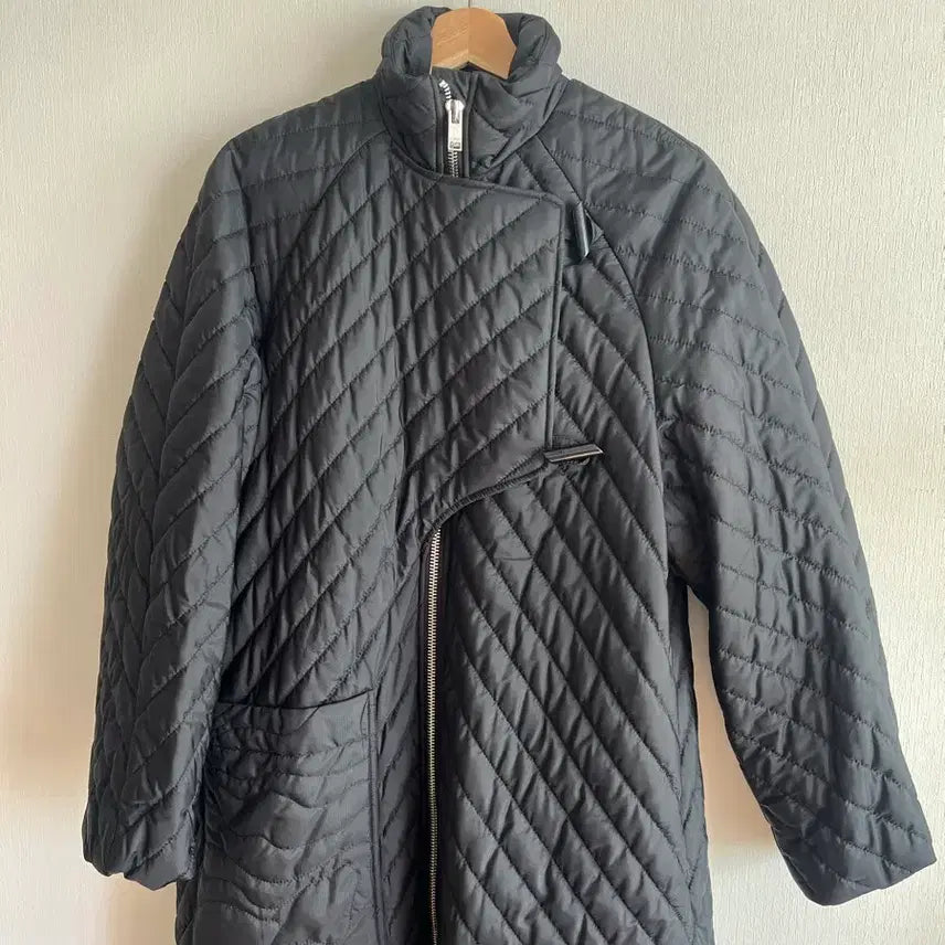 [BUNJANG] Ganni Quilted Long Coat Black Size 34 / Ganni 가니 퀼팅 롱 코트 블랙 사이즈34