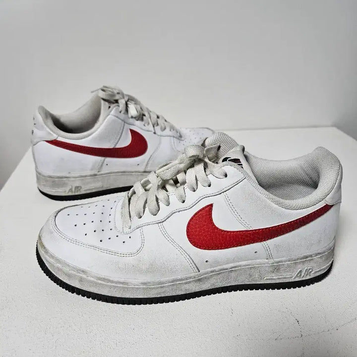 [BUNJANG] Nike Air Force White/Red/Blue Swoosh Shoes / 나이키 에어포스 흰/빨/파 스우시 260