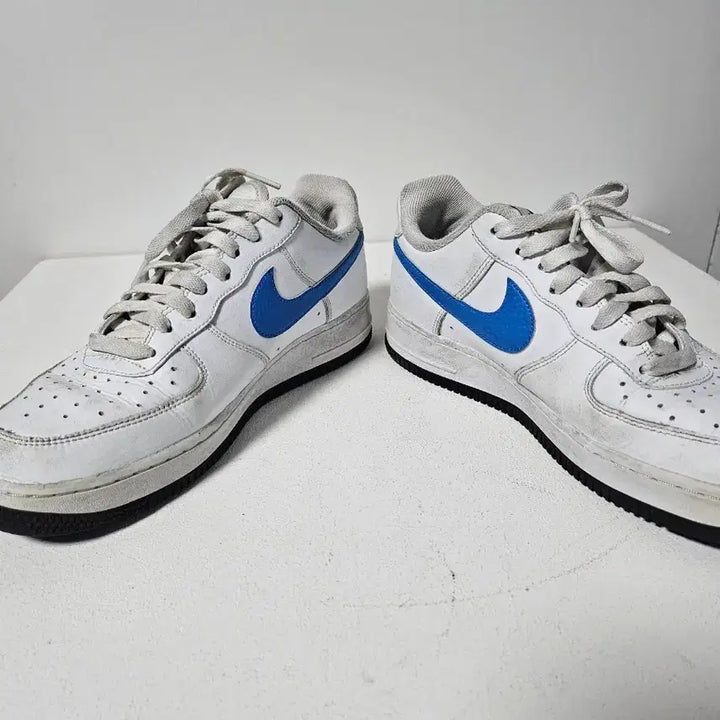 [BUNJANG] Nike Air Force White/Red/Blue Swoosh Shoes / 나이키 에어포스 흰/빨/파 스우시 260