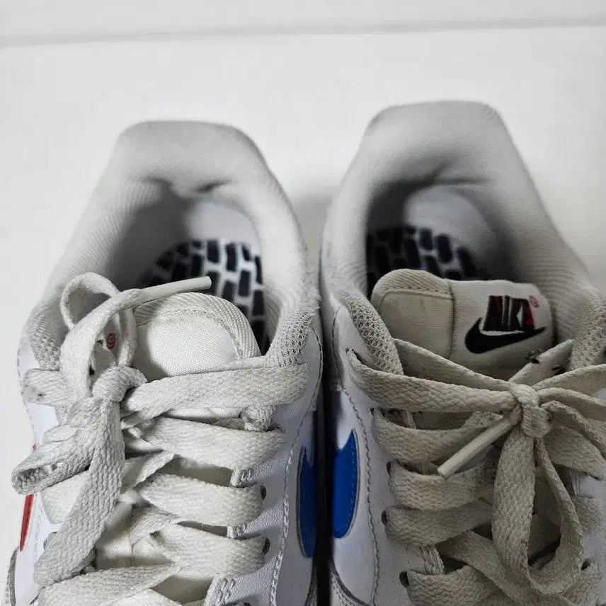 [BUNJANG] Nike Air Force White/Red/Blue Swoosh Shoes / 나이키 에어포스 흰/빨/파 스우시 260